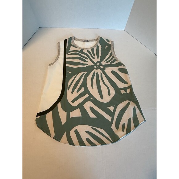 Zara Botanical Print Sleeveless Blouse, Asymmetrical, Spring/Summer Size M - Picture 8 of 16